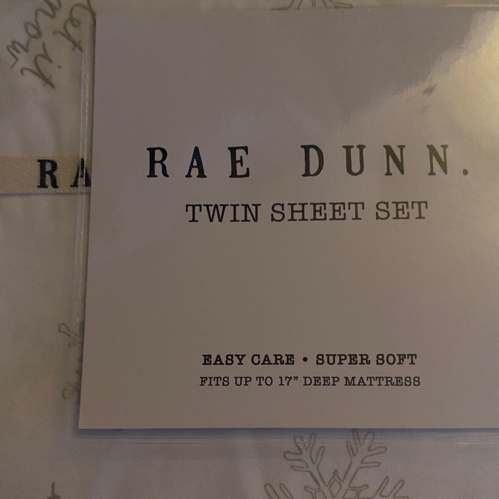 Rae Dunn let it snow twin sheets